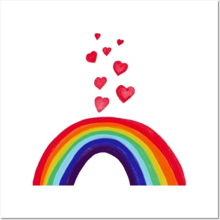 Rainbow LGBT hearts design Posters and Art